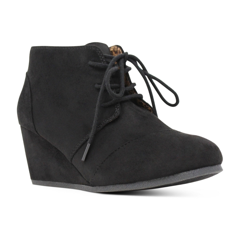 Stylish Black Lace-Up Kids Big Girl Ankle Boots Booties Size 4